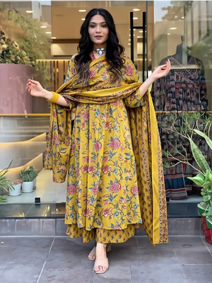 EthnicHub Women Kurta Palazzo Dupatta Set