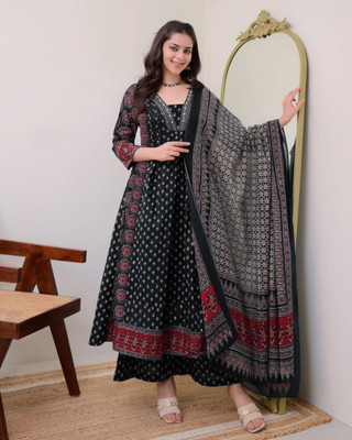 Tasrika Printed Kurta, Palazzo & Dupatta Set