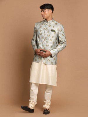VASTRAMAY Men Kurta Pyjama Ethnic Jacket Set