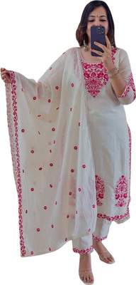 DHRISHUTEXTILE Women Ethnic Top Palazzo Dupatta Set