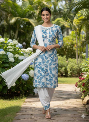 munshi textile Women Kurta Patiala Dupatta Set