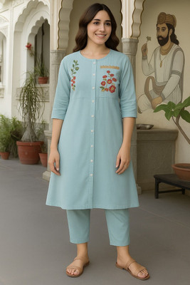 THREADSHUB Women Kurti Pyjama Set