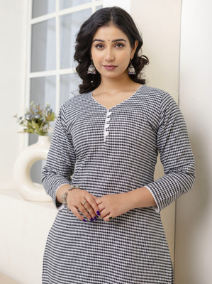AUZAAI COLLECTION Women Self Design Straight Kurta(Multicolor)