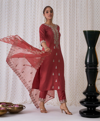 Indo Era Women Kurta Pant Dupatta Set