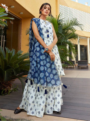 PARI A1 Women Kurta Sharara Dupatta Set