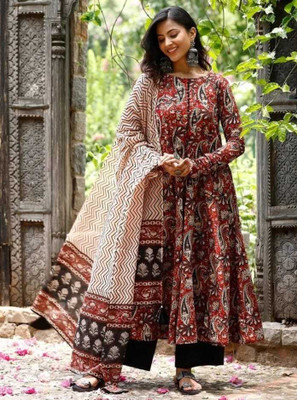 Shree Kripa Women Kurta Palazzo Dupatta Set