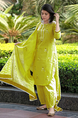 Tasrika Printed Kurta, Trouser/Pant & Dupatta Set