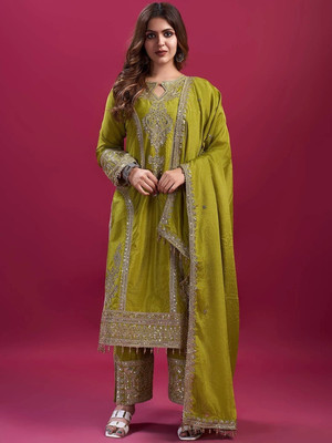 HouseOfCommon Women Kurta Palazzo Dupatta Set