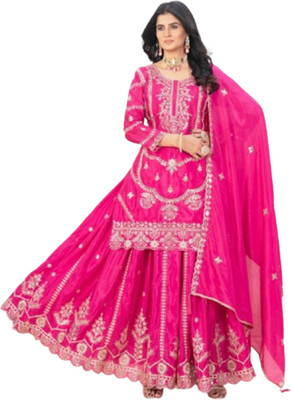 NIDHI'S FASHION Women Ethnic Top Palazzo Dupatta Set