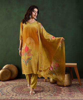 Vastramyaa Women Kurta Pant Attached Dupatta Set