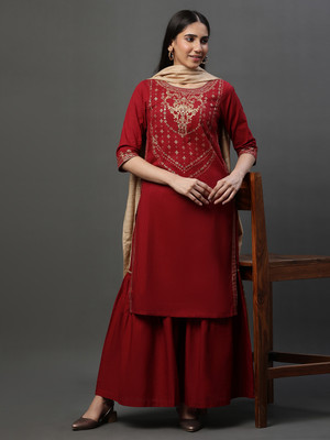 Aurelia Women Kurta Sharara Dupatta Set