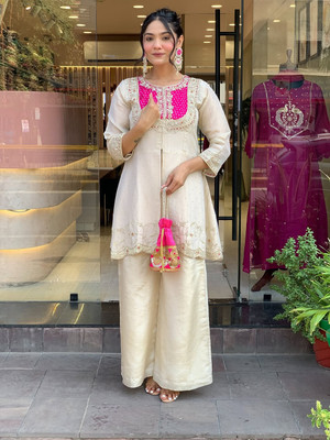 WELVISS Women Kurta Palazzo Set