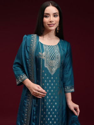 Vishudh Women Kurta Palazzo Attached Dupatta Set