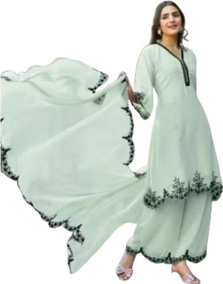 Koteshwar Women Kurti Palazzo Dupatta Set