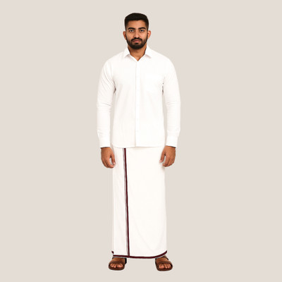 kkv Men Shirt Dhoti Set