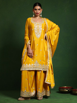 Varanga Women Kurta Sharara Dupatta Set