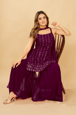 PARROT ENTERPRISE Women Kurta Sharara Dupatta Set