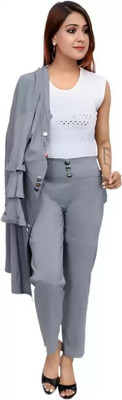 4All Women Ethnic Top Pant Ethnic Jacket Set