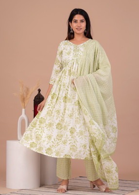 VASTRA SHRI FASHIONS Printed, Embroidered, Floral Print Kurta, Trouser/Pant & Dupatta Set