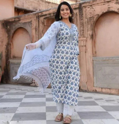 HOLY STAR WORLD Printed Kurta, Trouser/Pant & Dupatta Set