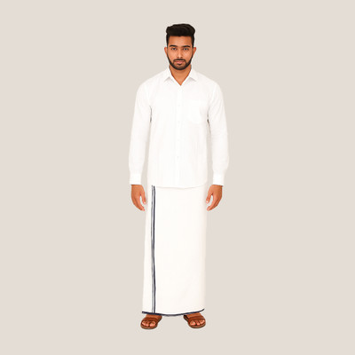 kkv Men Shirt Dhoti Set