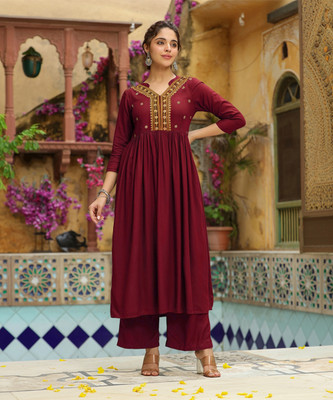Janasya Women Kurta Pant Set