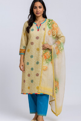 OSWAL ARTS Women Kurti Pyjama Dupatta Set