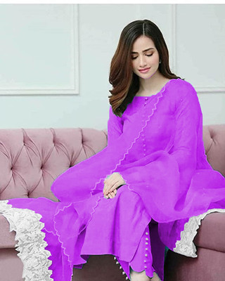 DD's creation Women Ethnic Top Pant Dupatta Set