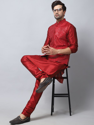B BEN Men Kurta Pyjama Ethnic Jacket Set
