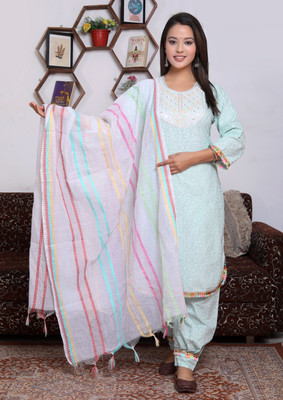 sd creation Women Ethnic Top Pant Dupatta Set