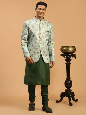 VASTRAMAY Men Kurta Pyjama Ethnic Jacket Set