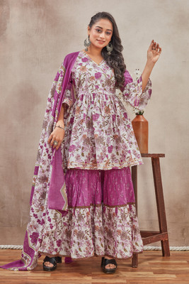 FADIFY FASHION Women Kurta Sharara Dupatta Set