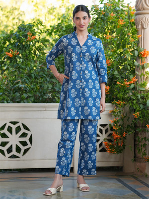 Janasya Women Ethnic Top Pant Set