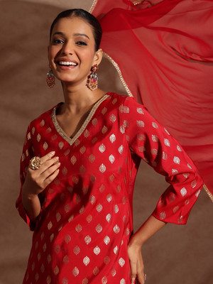 Janasya Women Kurti Sharara Dupatta Set