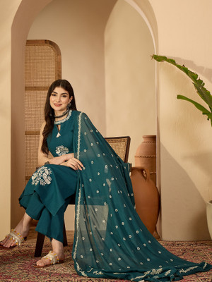 KIMAYRA Women Kurta Palazzo Dupatta Set