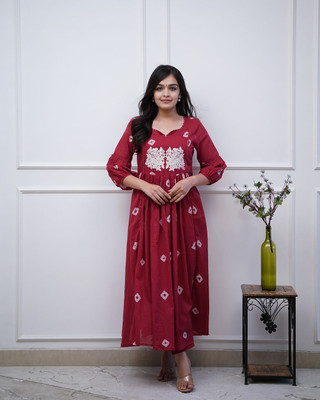 NARI DREAM Anarkali Gown(Maroon)