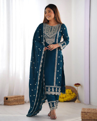 Fabricfantacia Women Kurta Pant Dupatta Set
