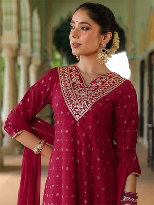 Janasya Women Kurti Pant Dupatta Set