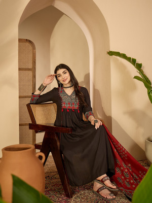 KIMAYRA Women Kurta Palazzo Dupatta Set