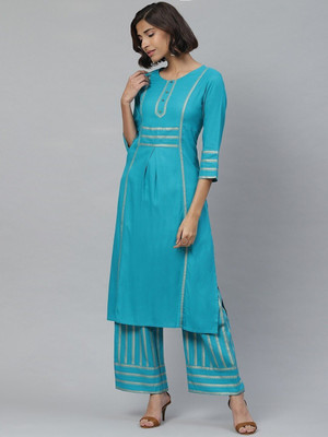 Yash Gallery Women Kurta Palazzo Set
