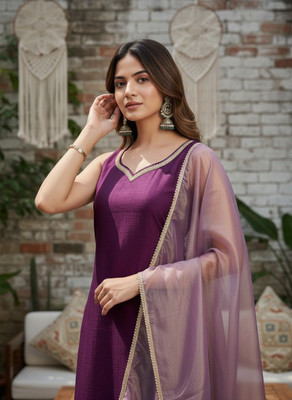 AVANSHEE Women Kurta Palazzo Dupatta Set