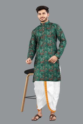 DHASU TRENDZ Men Kurta Dhoti Set