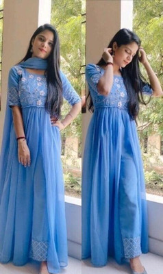 ALPHA DESIGN STUDIO Women Ethnic Top Palazzo Set