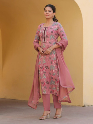 Gosriki Women Kurta Pant Attached Dupatta Set