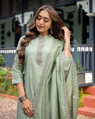 Shanti Creation Embroidered Kurta, Trouser/Pant & Dupatta Set