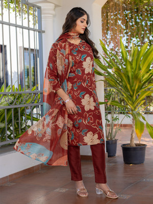 TextileCloth Printed Kurta, Trouser/Pant & Dupatta Set