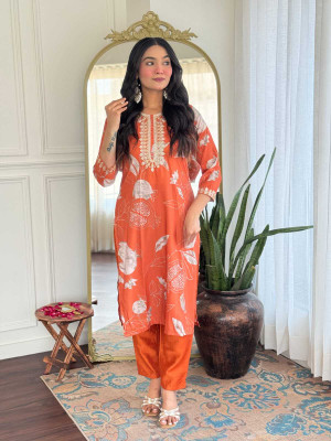 TVASMI Printed Kurta, Trouser/Pant & Dupatta Set