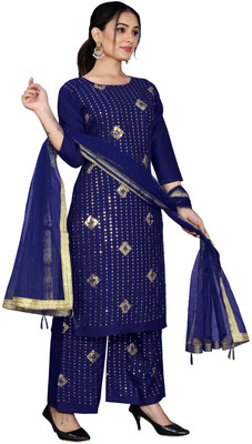 Parevadi Fashion Self Design Kurta, Palazzo & Dupatta Set
