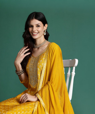 Indo Era Women Kurta Pant Dupatta Set