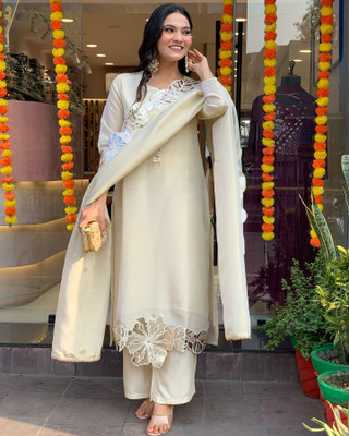 Tasrika Embroidered Kurta, Trouser/Pant & Dupatta Set